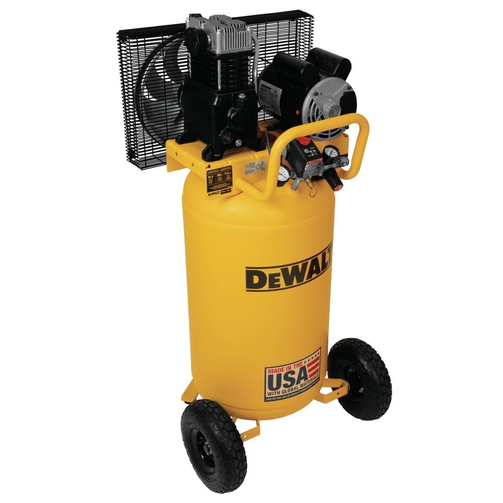 DEWALT 25 Gallon Vertical Air Compressor, Portable, Oil Lubed, Belt Drive, 200 Max PSI, Efficient Portable Air Compressor for Industrial Use, High-Performance 25 Gallon Air Compressor