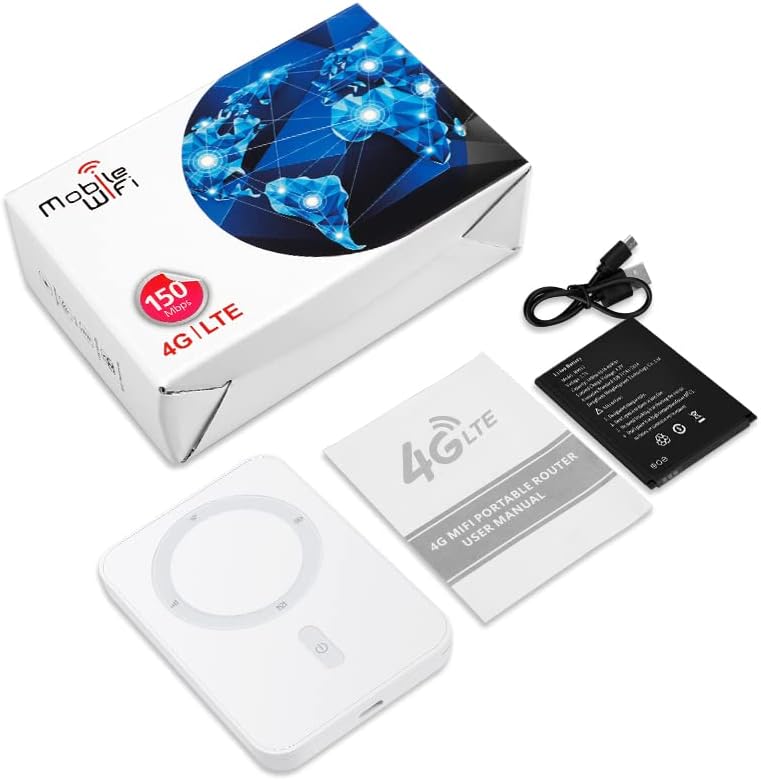 WDINLY 4G 2G 10 Portable WiFi Hotspot LTE Router - Data SIM Card incluled Devices Connect, SIM Multi-Network Auto