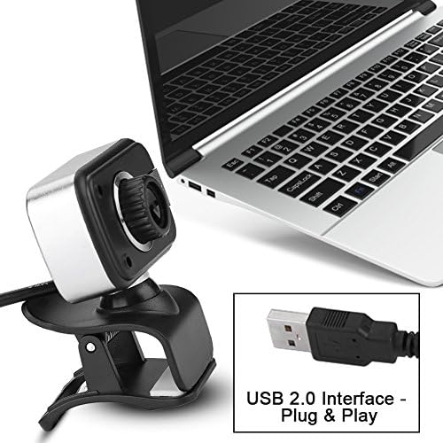 Zerone 640 480/0.3Mp 360 30 Webcam with Microphone, x USB Camera with Clamp Mount Support Rotation and Vertical