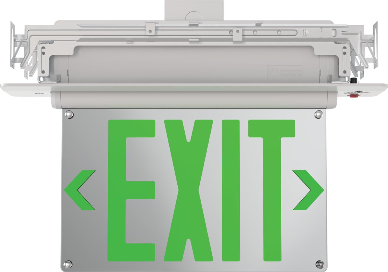 Lithonia Lighting Basics Edge-lit LED Exit Sign with Green Letters, Universal Mount Emergency Exit Only Sign, Ni-Cad Battery Backup (BE W G UM M2)