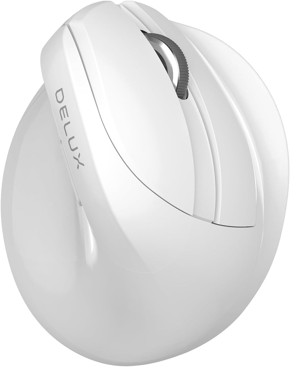 DELUX 4000 6 2.4G/BT 5.2 (M618MINI-White) Wireless Ergonomic Mouse, Vertical Mouse for Small Hands, Silent Click Ergo