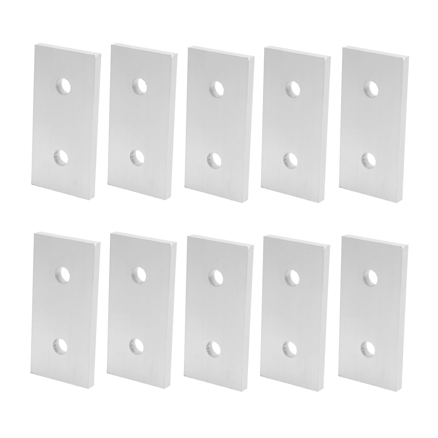 Kodrily 10Pcs Aluminum Extrusion Joining Plate Aluminum Flat Straight Brackets, Vertical Connecting Reinforcement Plate Flat, 2 Hole Plate Fittings for Frame Structure, 4040