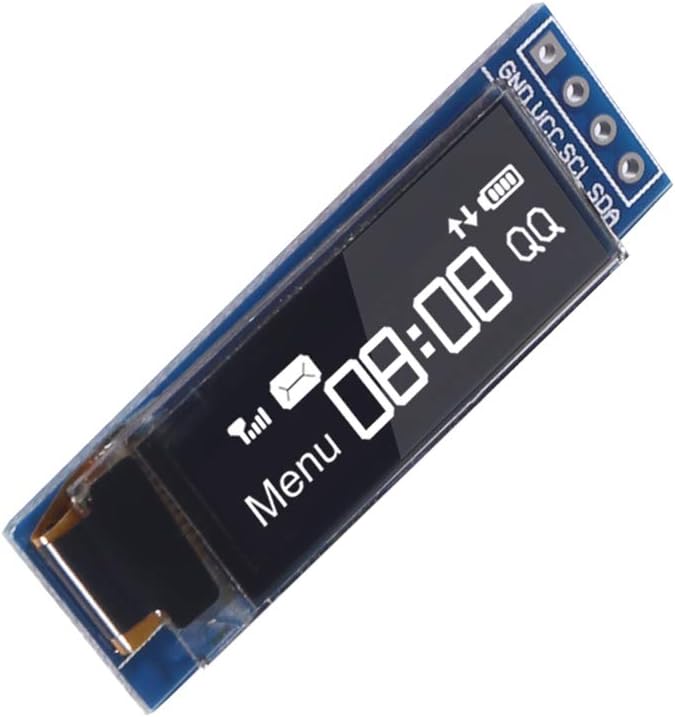 AITRIP 4pcs I2C 0.91 Inch I2C SSD1306 I2C 3.3V~5V OLED Display Module OLED Display Module White OLED Screen Driver DC