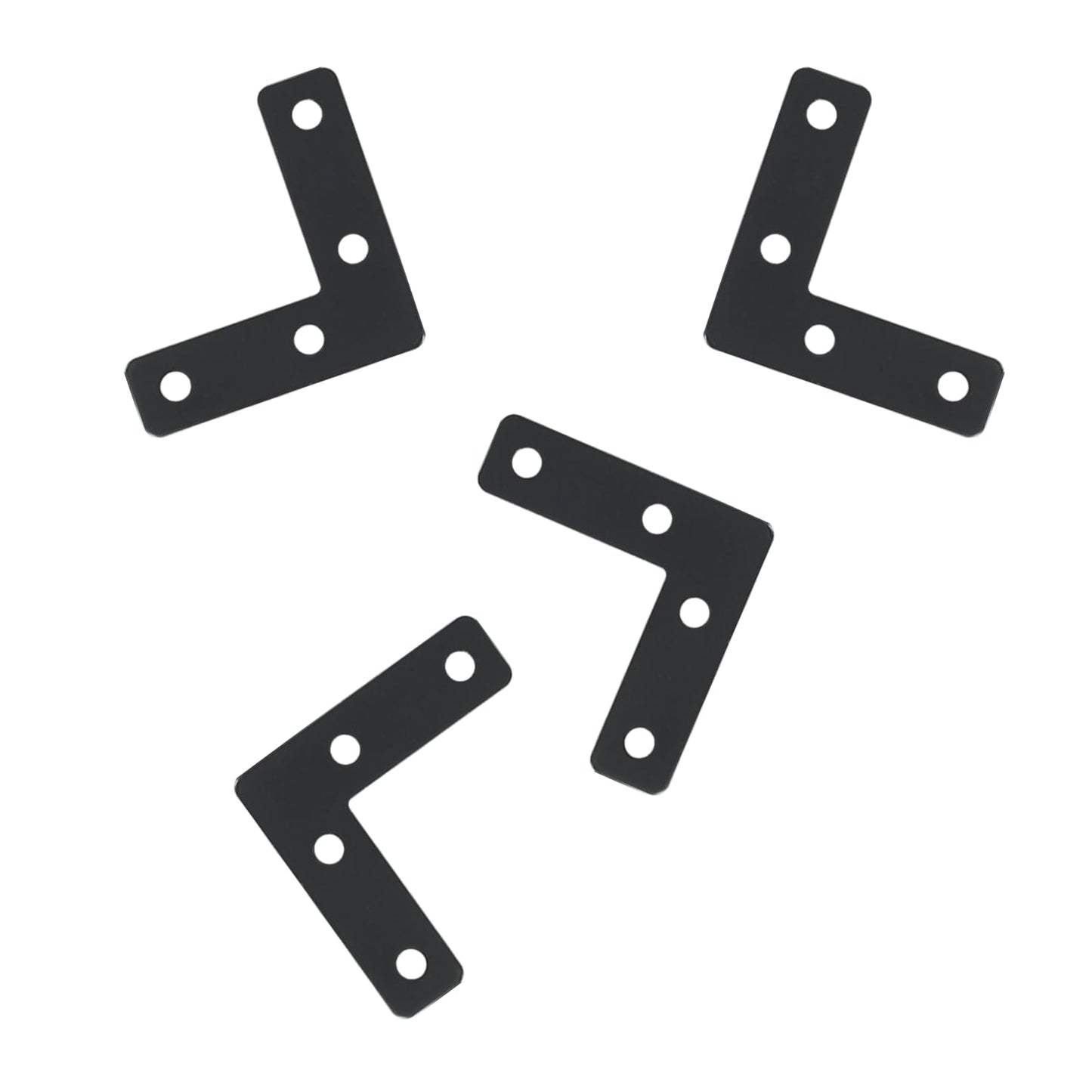 Hordion 10Pcs 2 x 2 Inch L Bracket Corner Brace (50 X 50mm), Iron Flat Corner Bracket Heavy Duty, Metal L Shaped Bracket Support Brace, Right Angle Bracket Repair Plates with Screws