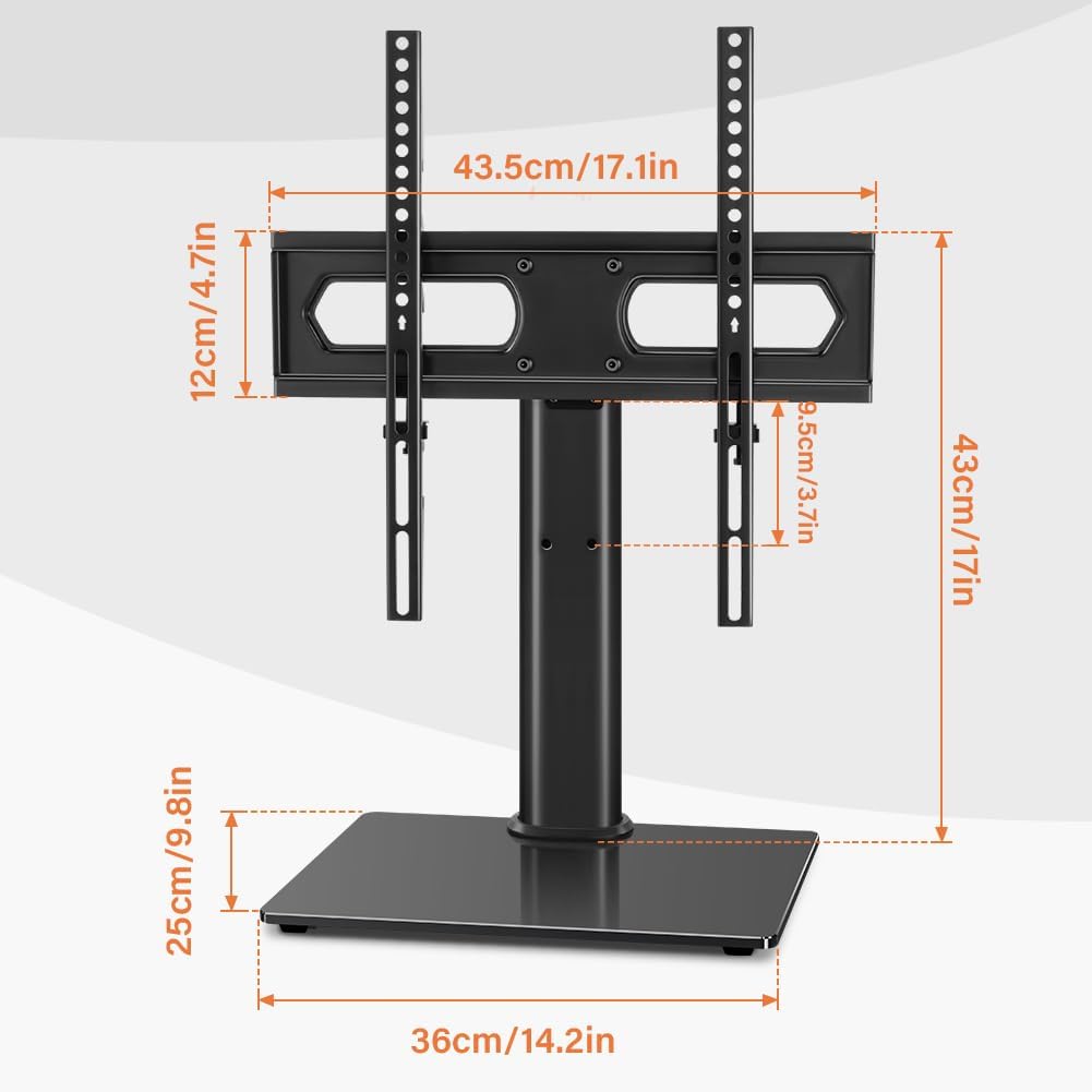 KKTONER 27 65 inch 400mm 77LBs Universal TV Stand Table Top TV Stand for to Height Adjustable TV Stand Mount