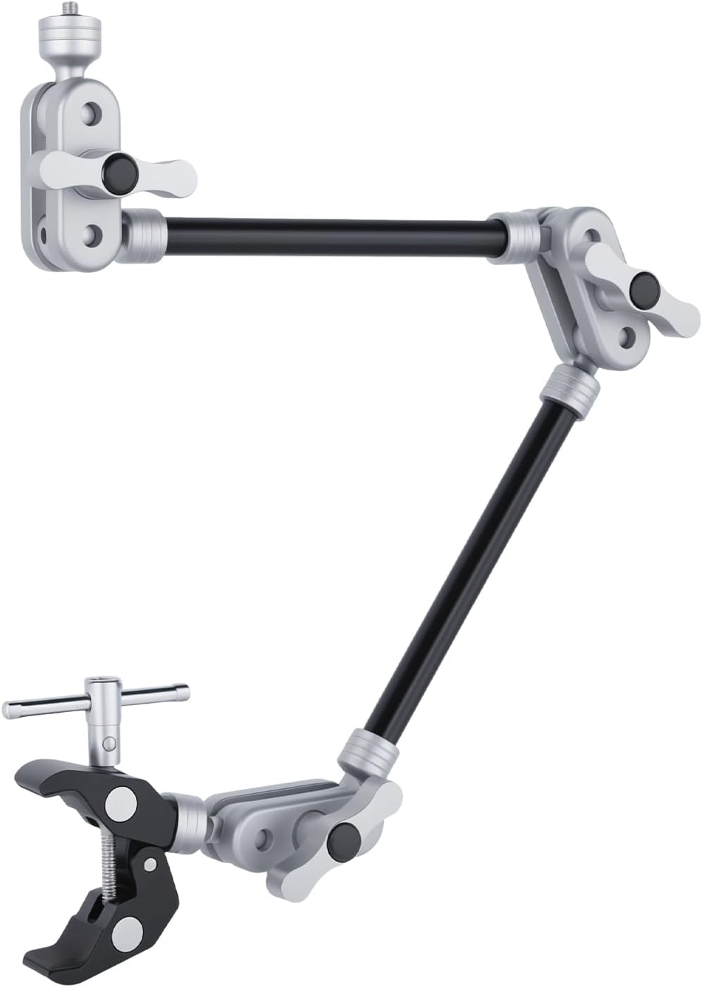 UTEBIT 22" 1/4" Magic Arm w Clamp Mount, Desk Camera Mount Articulating Friction Boom w Arm Thread Adapter, Overhead