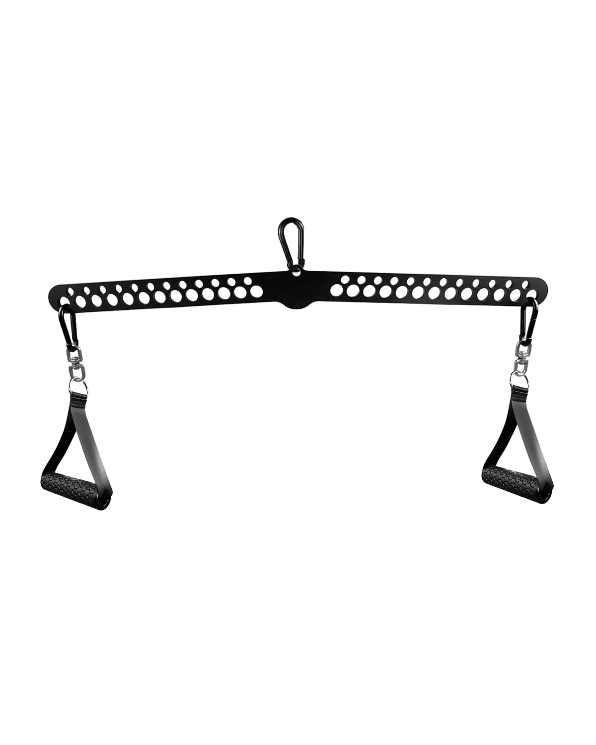 Multi-Grip LAT Pulldown Bar for Home Gym, 2 Extra Handles, Lat Pull Down Attachment with Swivel Bearings & Carabiners for Cable Machine Pulley System, Tricep Pushdown, Back Workout, Strength Training