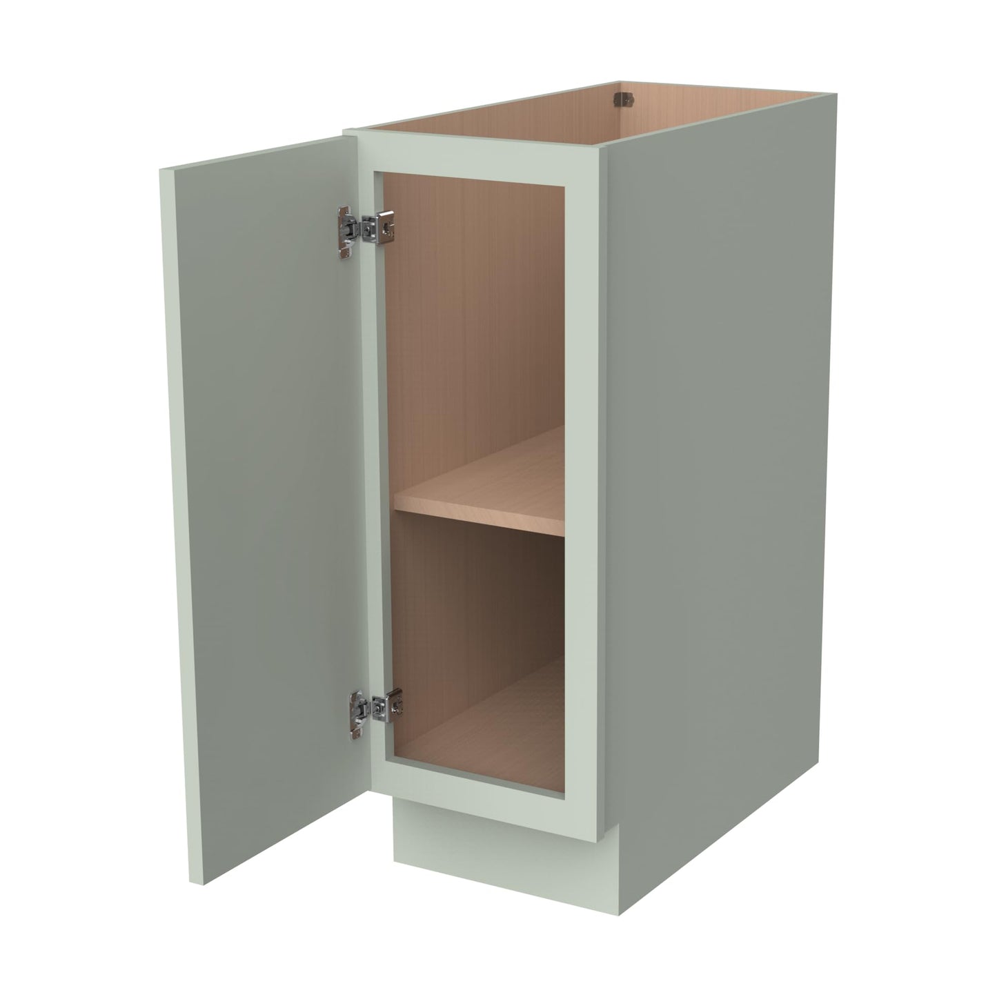 RTA Solid Wood Frame Full Height Door Base Cabinet - 1 Door and 1 Shelf,Kitchen Storage Cabinet, Entryway Cabinet, Suitable Kitchen, Living Room, Entryway, and Office(Jade Green 12”W×21”D×34.5”H)