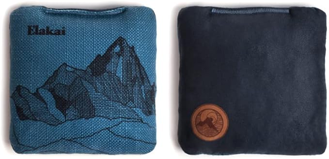 Elakai Cornhole Bags All Weather Dual Sided Slick and Stick Regulation Size and Weight Set of 4 Regulation 6 in x 6 in