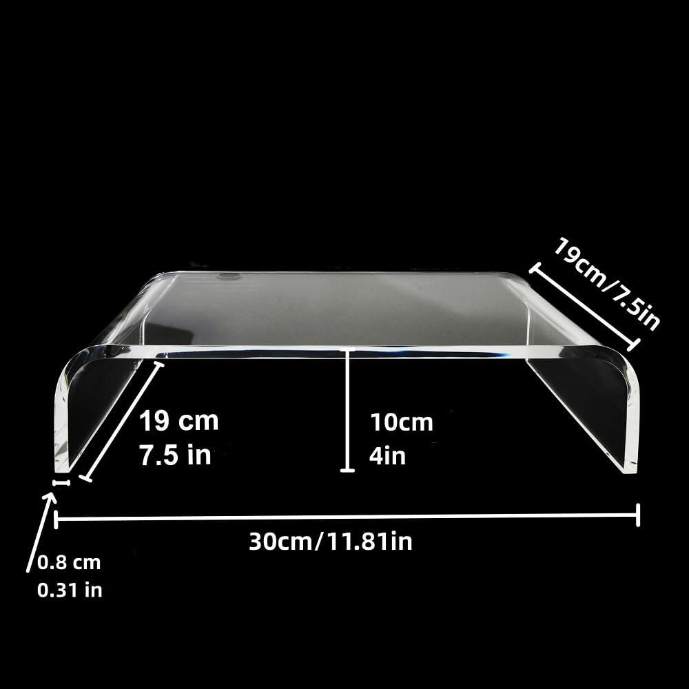Generic Acrylic Monitor Stand Clear Monitor Riser Desk Laptop Stand Riser Laptop/PC/Multimedia Monitor Stand for Home