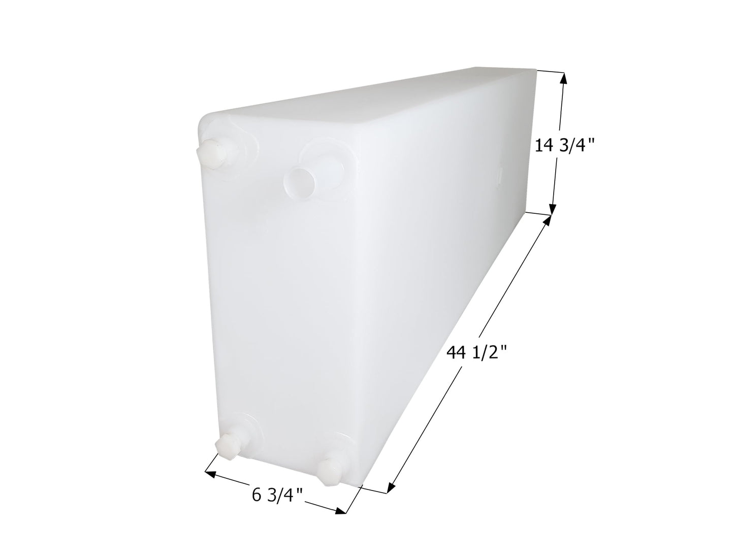 ICON 14434 Fresh Water Tank, WT3742, 44 1/2 x 14 3/4 x 6 3/4, 18 Gal., w/ 1/2" Fittings