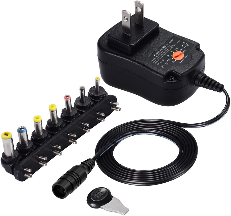 Aisilk 12W 3V 4.5V 5V 6V 7.5V 9V 12V 1000mA 1A 8 Multi-Voltage AC DC Power Adapter Universal Switching Power Supply