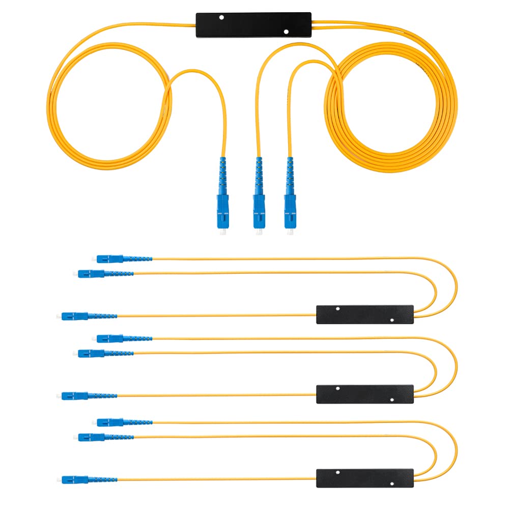 4PCS 1 2 50:50 1 2) GwliUni Fiber Optic Cable Splitter with to Distribution Channel Ratio Wiring Coupler