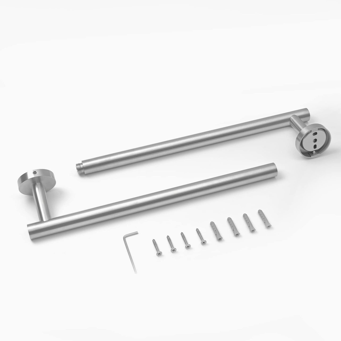 HITSLAM Brushed Nickel 24 Inch Towel Bar for Bathroom, SUS304 Stainless Steel Bathroom Towel Rack Wall Mounted, Modern Home Decor Bath Towel Holder with Hardware Accessories (Total Length 25.7 Inch)