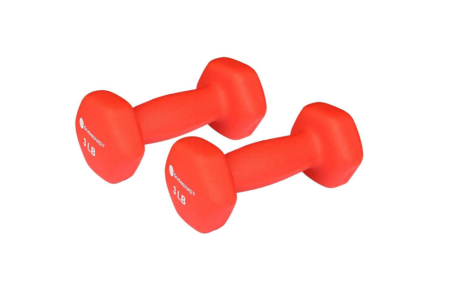 GYMENIST Pair of Dumbbells Set of 2 Soft Non Slip Grip Dumbbells Pair Covered with Neoprene (3 LB)
