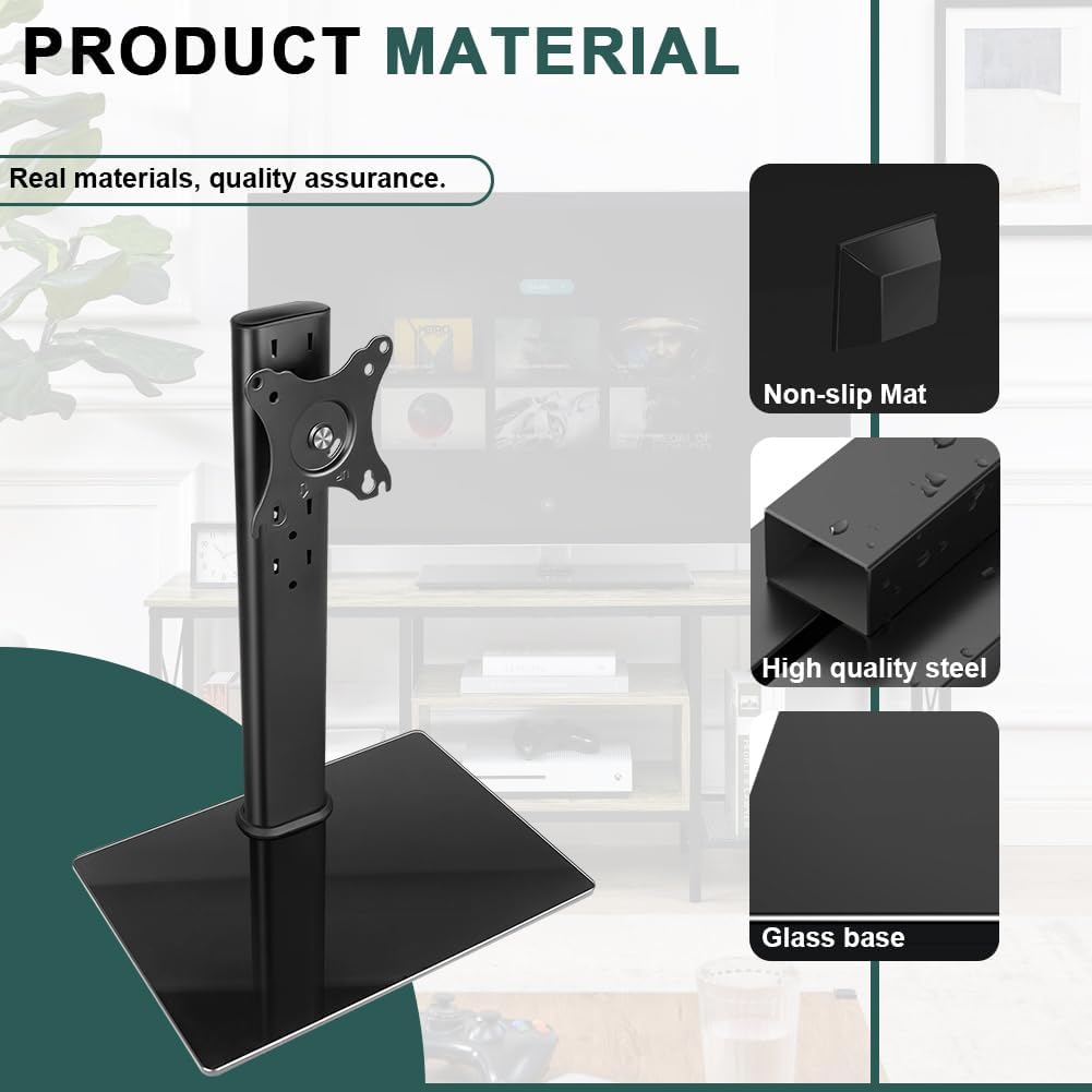 BFTOU 13"32" 5 80x80mm/95x95mm 77lbs Monitor Stand for Screens Swivel Computer Monitor Holder Freestanding Height