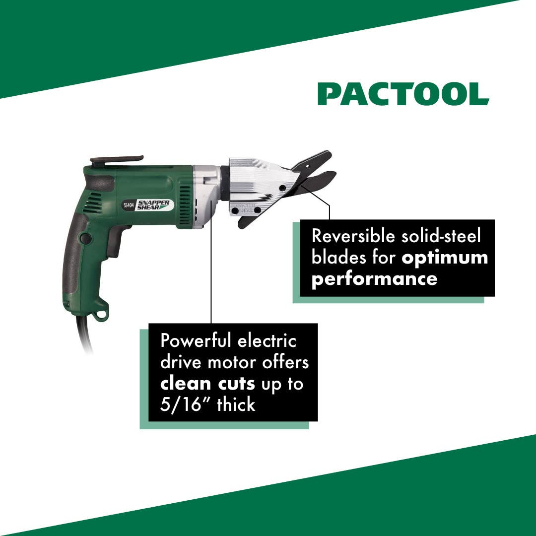 PacTool SS404 Contractor Grade Snapper Shear - Electric Cutter for Fiber Cement Siding - Power Tools for Professionals