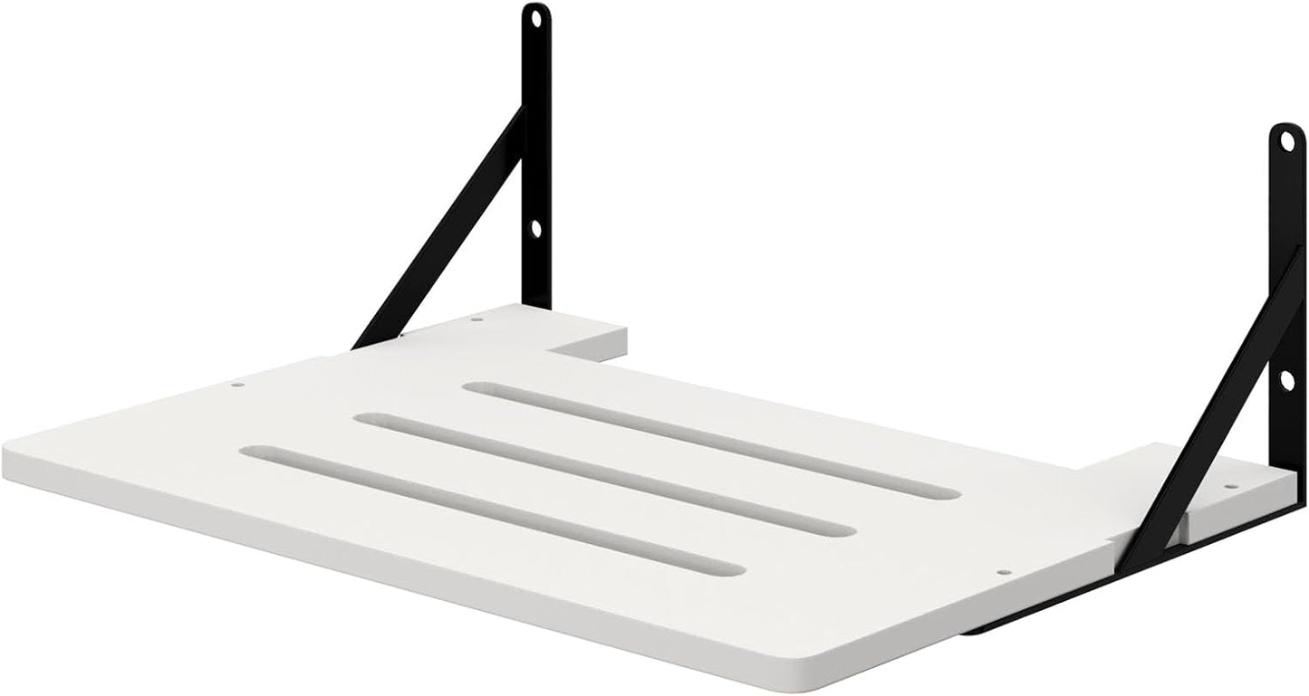 AREAJD Black White Small Mini Projector Shelf for Wall, Cable Box / Router Shelf,Floating Projector Mount, Holder Stand