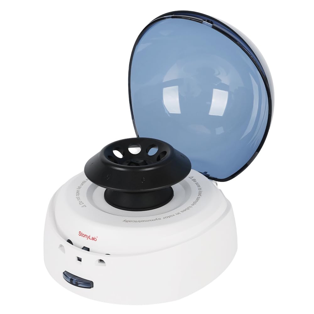 stonylab Mini Centrifuge, 7000rpm Portable Micro Centrifuge for 8x2 ml Tubes and PCR Strips, Laboratory Machine with Low Noise Under 45dB, Auto Stop When Opened, 110-240V