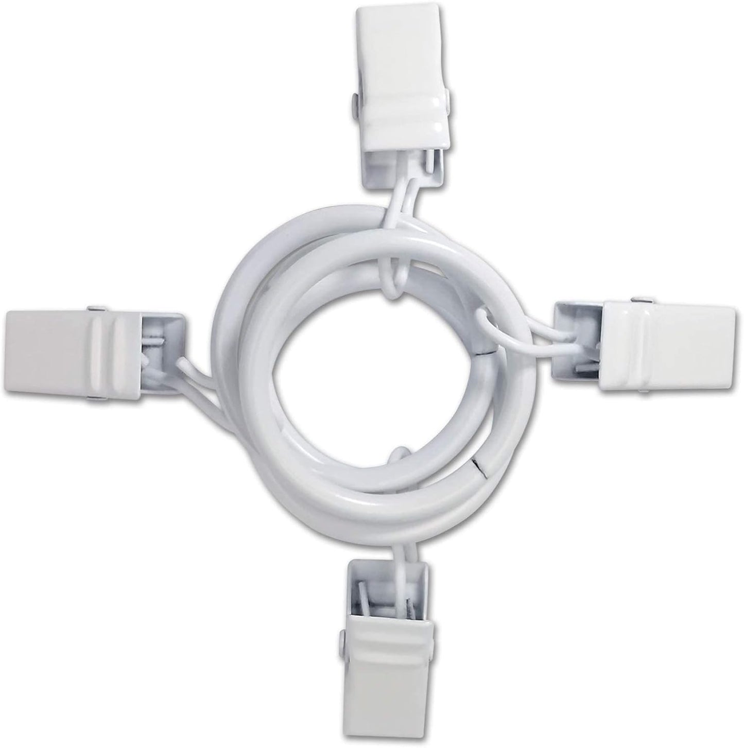 Skiennix 44 Pack Metal Curtain Rings - Durable Drapery Clips with 1 Inch Inner Diameter, White