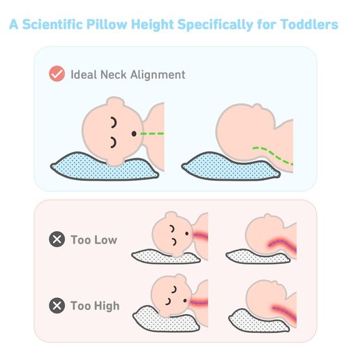 Babebay Toddler Pillow - 13x18 Machine Washable Kids Pillow with Case | Perfect for Travel - Sunshine Rainbow