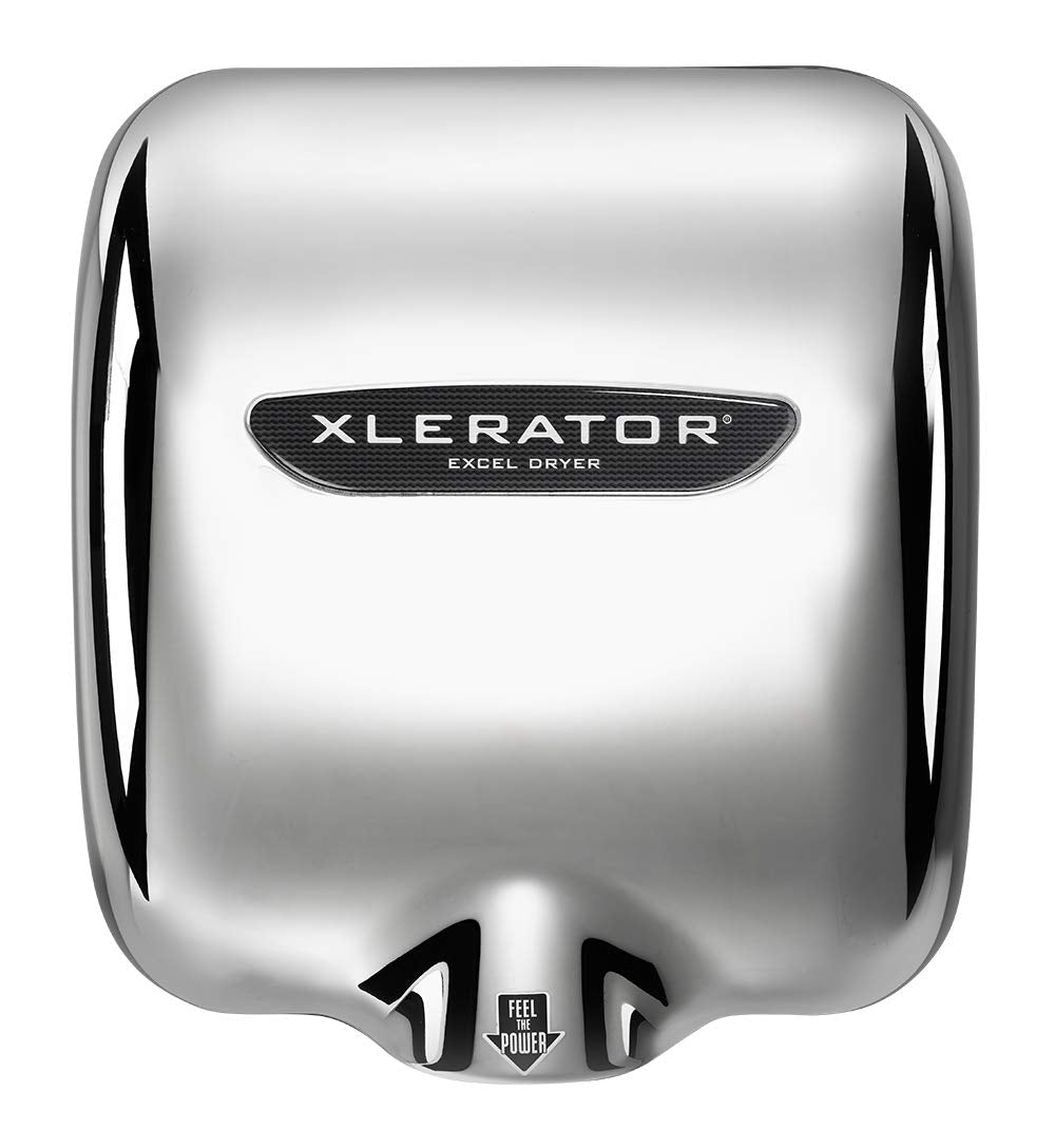 XLERATOR XL-C High-Speed, Touchless Commercial Hand Dryer, Excel Dryer, Chrome Plated Cover, Automatic Sensor, Surface Mount, 110V