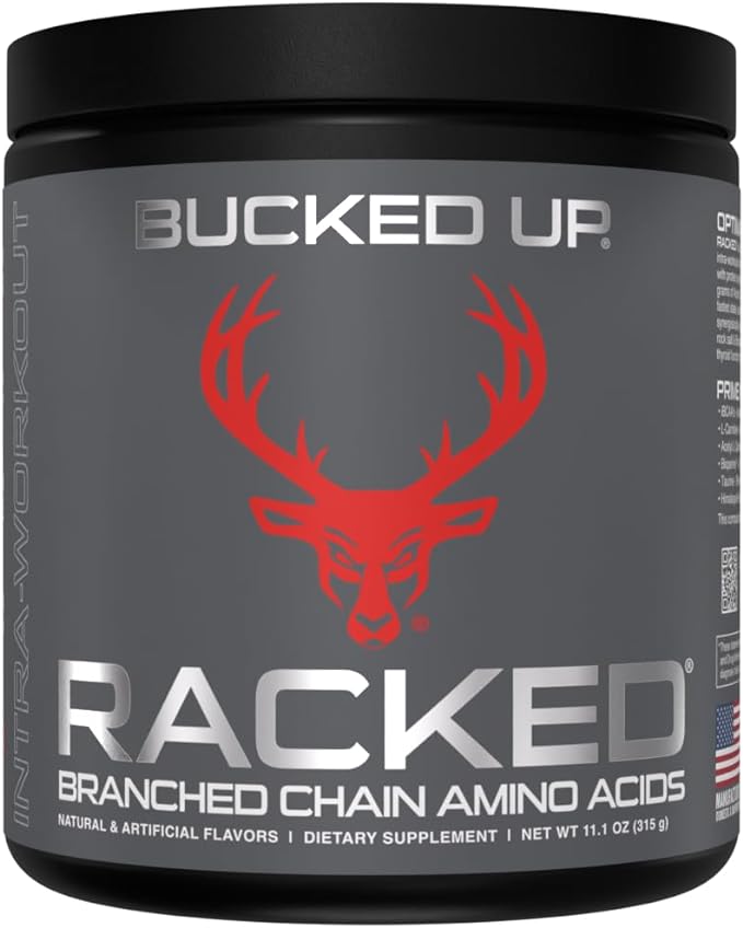 Bucked Up- BCAA RACKED??Branch Chained Amino Acids | L-Carnitine, Acetyl L-Carnitine, GBB | Post Workout Recovery, Protein Synthesis, Lean Muscle BCAAs That You Can Feel! 30 Servings (Blood Raz)