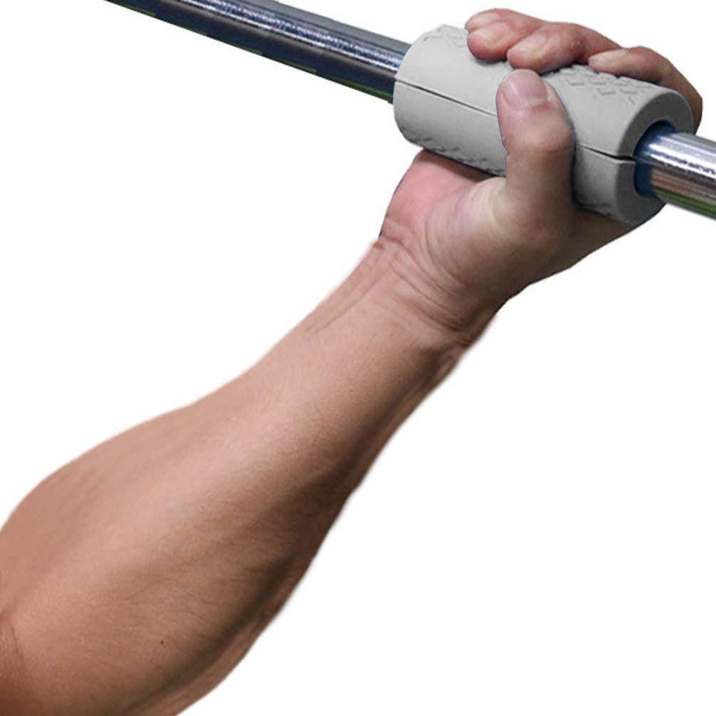 IADUMO Weight Thick Grips,Gym Dumbbell Grip,Thick Bar Training Adapter for Fat Bar Weight Lifting and Cable Attachments Fitness Training Rope Grips for Body Arm Forearm Builder Strength (Gray)