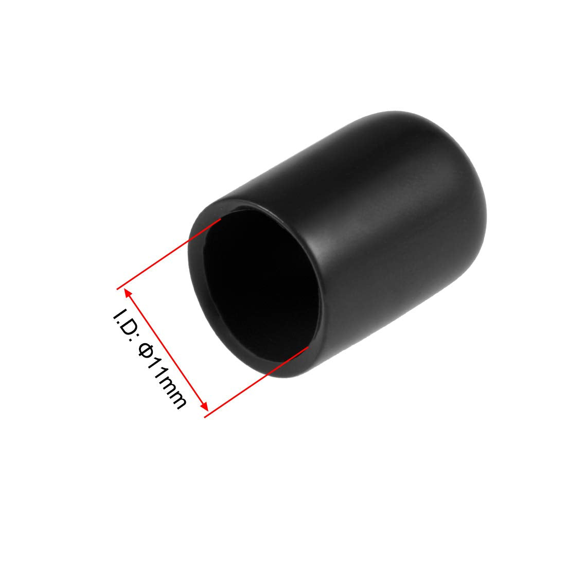 uxcell 20pcs Rubber End Caps 11mm ID Vinyl Round Tube Bolt Cap Cover Thread Protectors Black