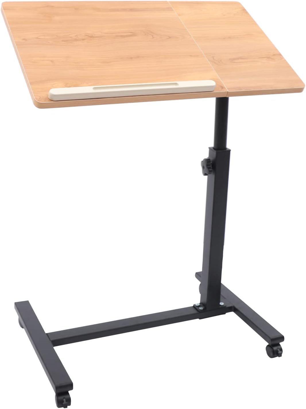 FXEIPOL Mobile Laptop Stand, Rolling Table Desk Cart with Adjustable Height and Angle, Bedside Laptop Table for Office