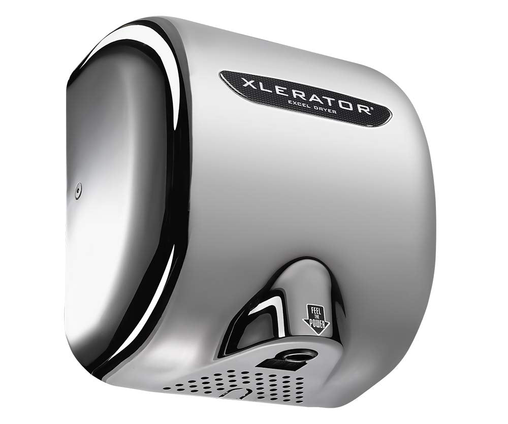 XLERATOR XL-C High-Speed, Touchless Commercial Hand Dryer, Excel Dryer, Chrome Plated Cover, Automatic Sensor, Surface Mount, 110V