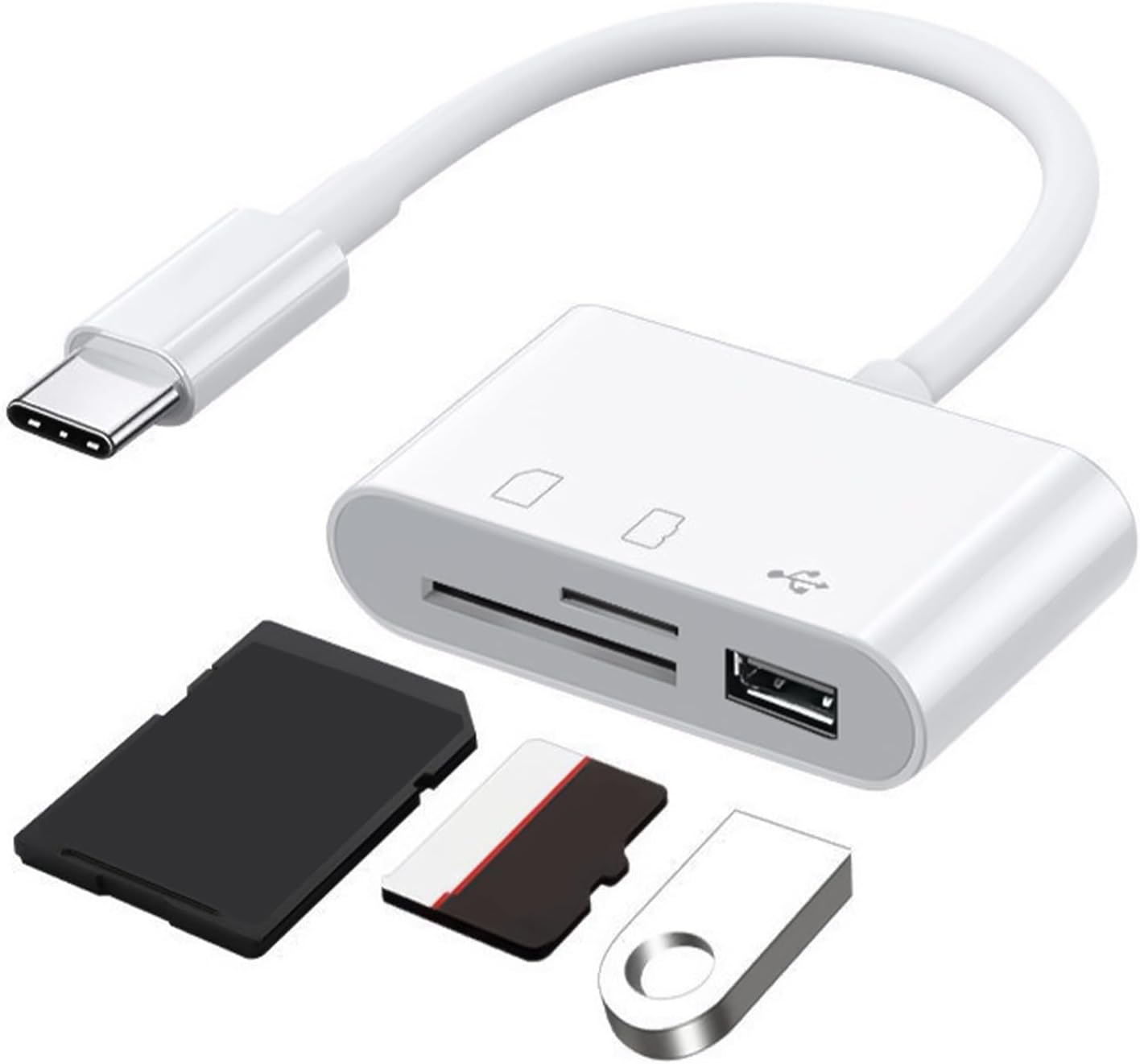 wengjack Compactly USB C Card Reader USB C to Memory Card Reader for Travel Office Use for USB Flashing Disk Connecting