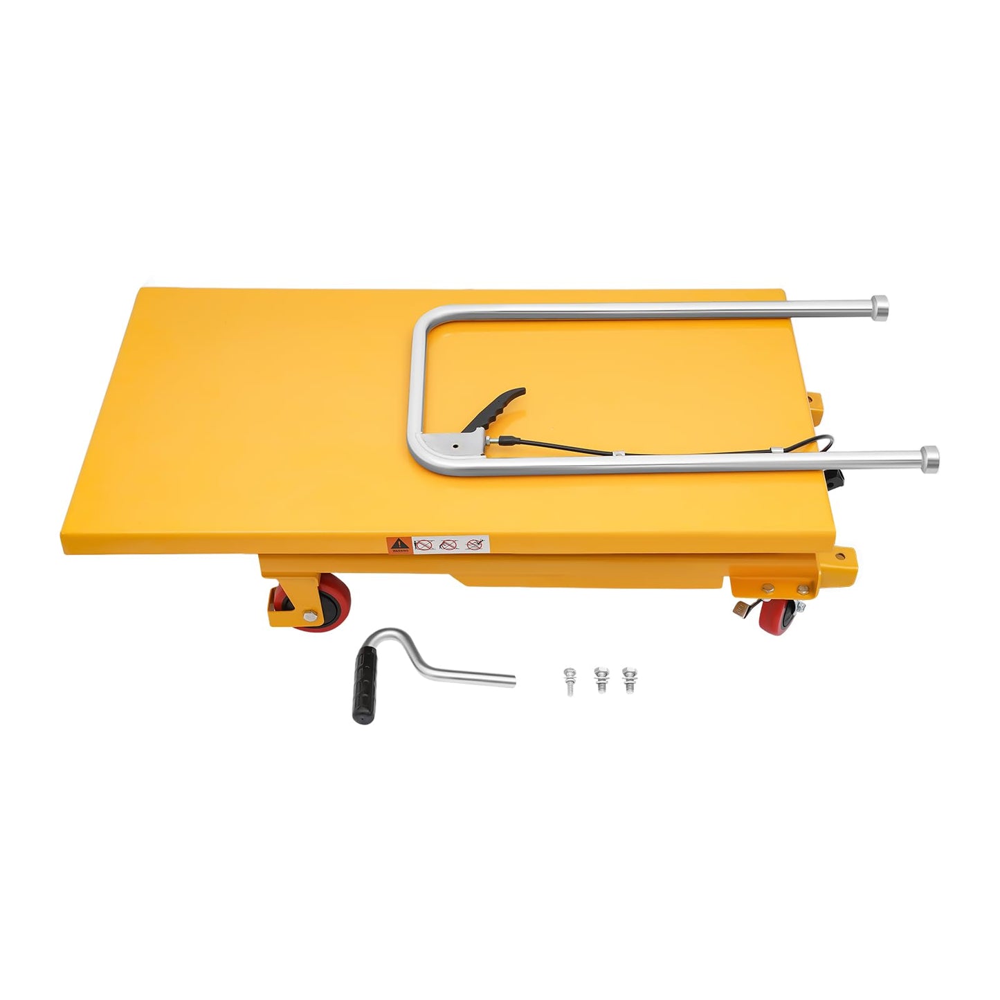 Hydraulic Lift Table Cart, 770lbs Capacity 51" Lifting Height, Hydraulic Scissor Lift Table Cart with 4 Wheels Pallet Lift Table for Material Handling and Transportation (770lbs)