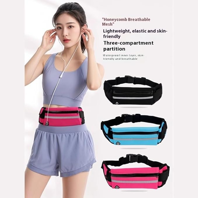 Adjustable Elastic Fitness Fanny Pack for Sports, Running Belt Waist Pack, Waterproof Sports Fanny Pack,Outdoor card wallet，Leisure travel wallet，5 color options available (green)