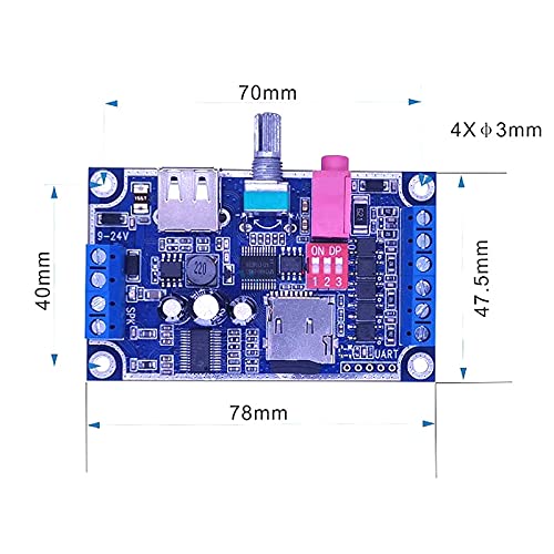 Deeoee 12V-24V MP3 128M Programmable DC WAV Voice Module Sound Player with Box Case TF Card Control for Voice Alarm