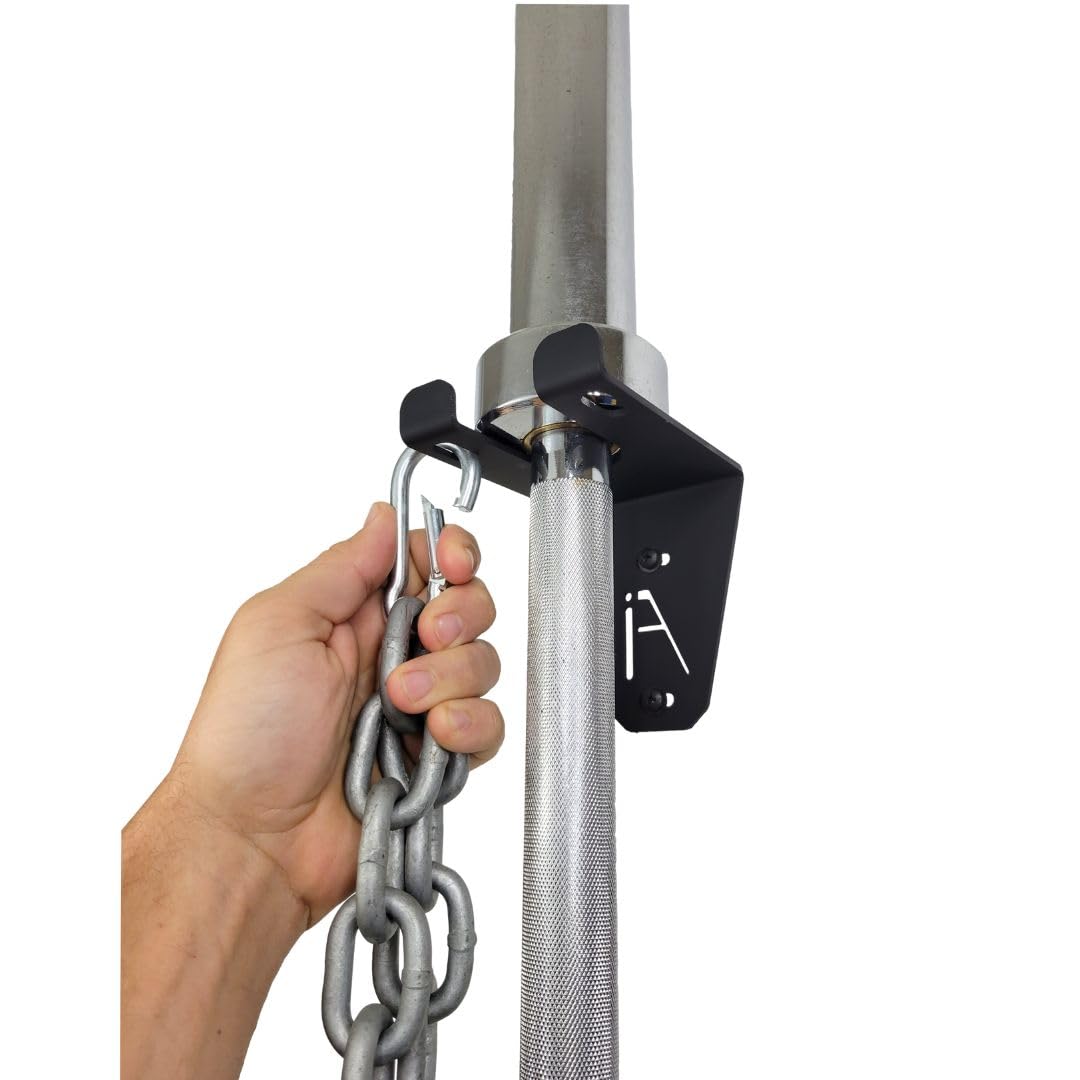 IRON AMERICAN Alpha Single Barbell Gym Wall Storage - Barbell Wall Mount Rack, Barbell Hanger 4.5 x 3.3 x 4 Inches - Holds Any Standard Olympic Barbell Hardware Included (Alpha Single Barbell)