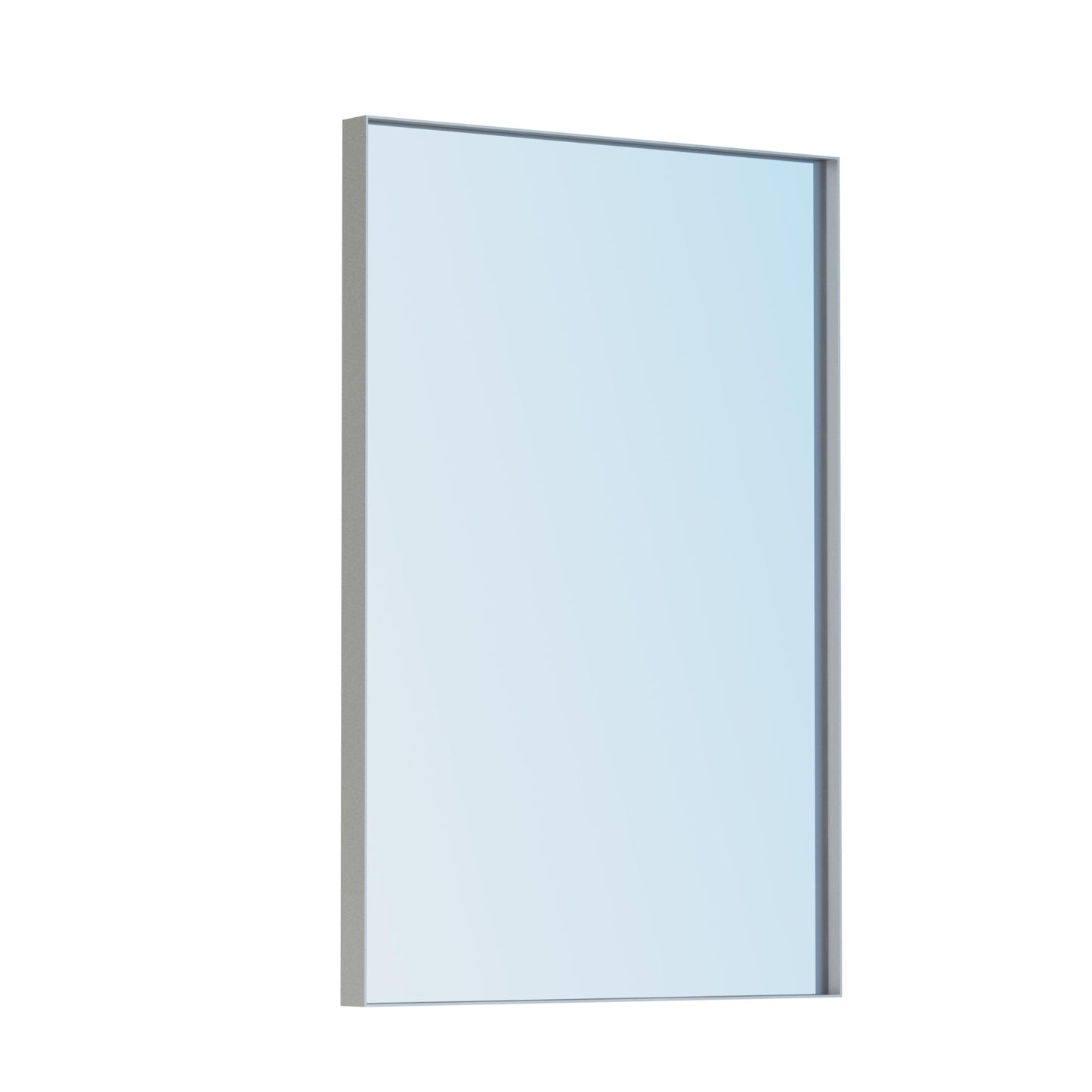 VocalStar 24 x 36 Inch Silver Bathroom Mirror for Wall, Square Corner Rectangle Nickel Metal Framed Bathroom Vanity Mirrors, 1/4-inch Shatterproof Glass | Ultra-Flush Hanging