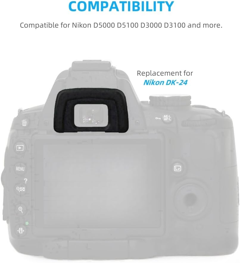 Keabroir 2 Pack D5000 D5100 D3000 D3100 DK-24 Camera Eyecup Viewfinder Protector Eyepiece Compatible for Nikon Replaces