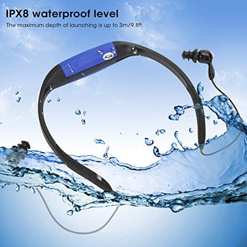 Estink IPX8 Swimming MP3 IPX8,for Swimming, Earphones, Music Player, FM Radio, Comfortable Angle Silicone Design