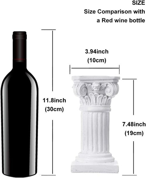 Etiger Roman Pillar - Greek Column Resin Statue | Elegant Centerpiece for Home & Garden Decor (White)