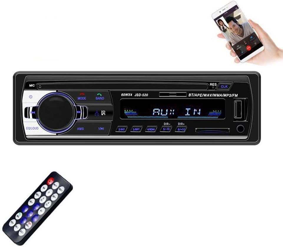 wepeculior MP3 Multimedia Car Stereo Single Din Bluetooth Audio Hands-Free Built-in Microphone Player No CD/DVD Player