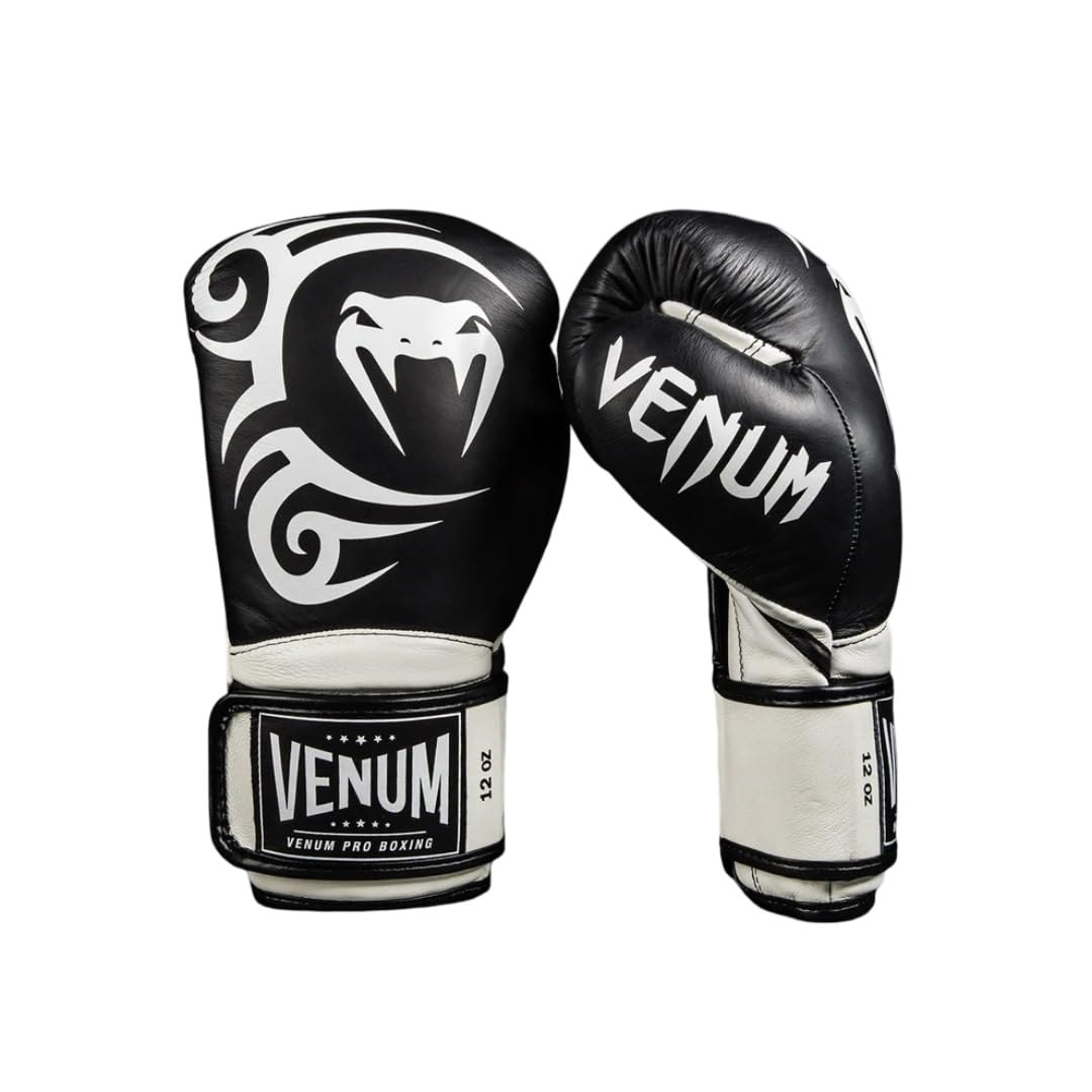 Venum Giant 2.0 Mike Tyson Pro Boxing Gloves - Deep Black/Optical White - 14-Ounce