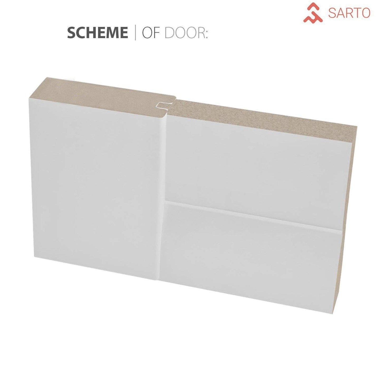 SARTODOORS Slab Barn Door Panel | Quadro 4111 White Silk | Sturdy Finished Wooden Modern Doors | Pocket Closet Sliding-30 x 80"