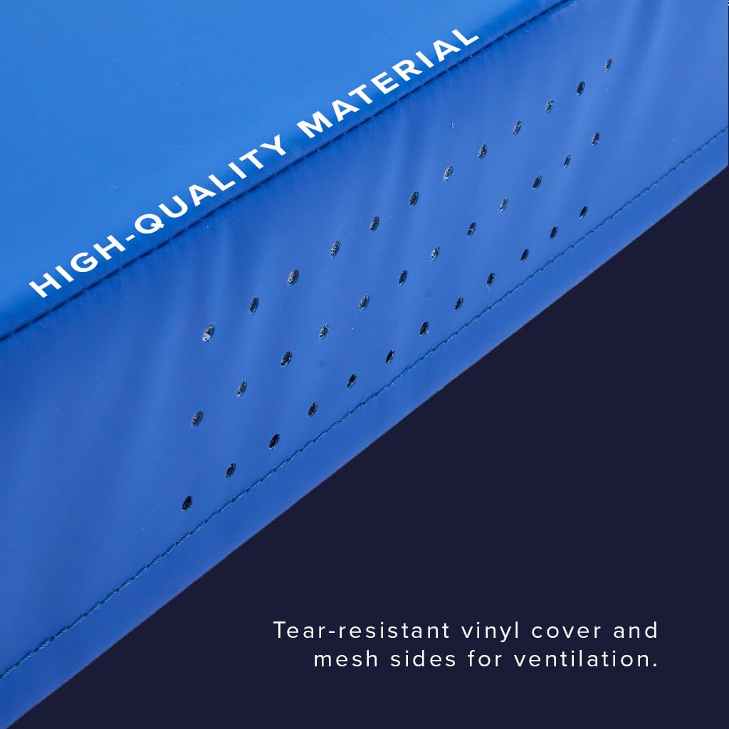 We Sell Mats 12 Inch Thick BiFolding Gymnastics Crash Landing Mat Pad, Safety for Tumbling, Back Handspring Training and Cheerleading, 4 ft x 8 ft, Blue