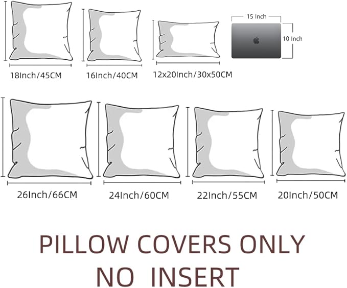 Fancy Homi 4 Packs Decorative Throw Pillow Covers for Living Room Couch Bed, Modern Farmhouse Boho Home Décor Accent Cushion Case, 24" x 24", Peach
