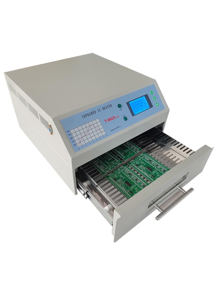 T962A-V2.0 Intelligent Infrared IC Heater PCB Soldering Furnace 1500W Reflow Oven with Exhaust Pipe and Online Funtion
