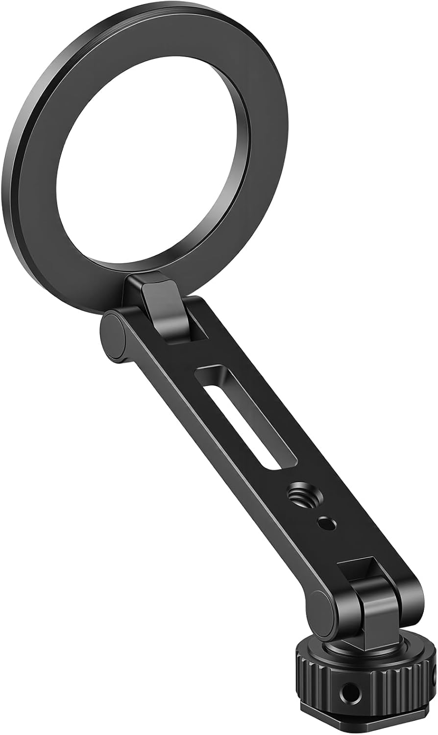 DAUEULITE 17/16/15, PM-10 Magnetic Metal Phone Mount with Cold Shoe Mount, Adjustable Rotatable Phone Tripod Holder