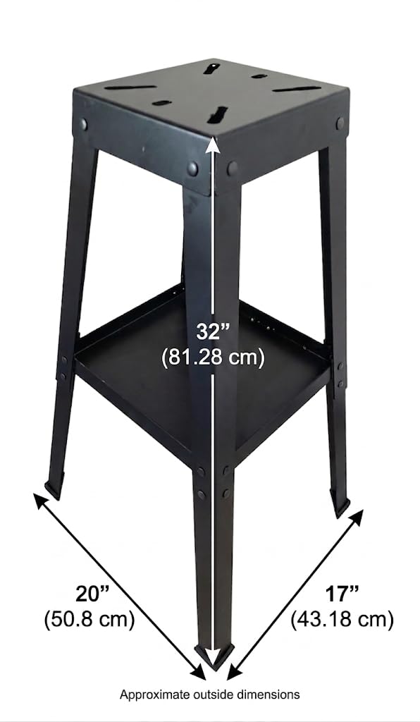Universal 4 Legs Bench Grinder Buffer Vise Stand with Tool Tray Grinder Stand (Powder Coated Black)