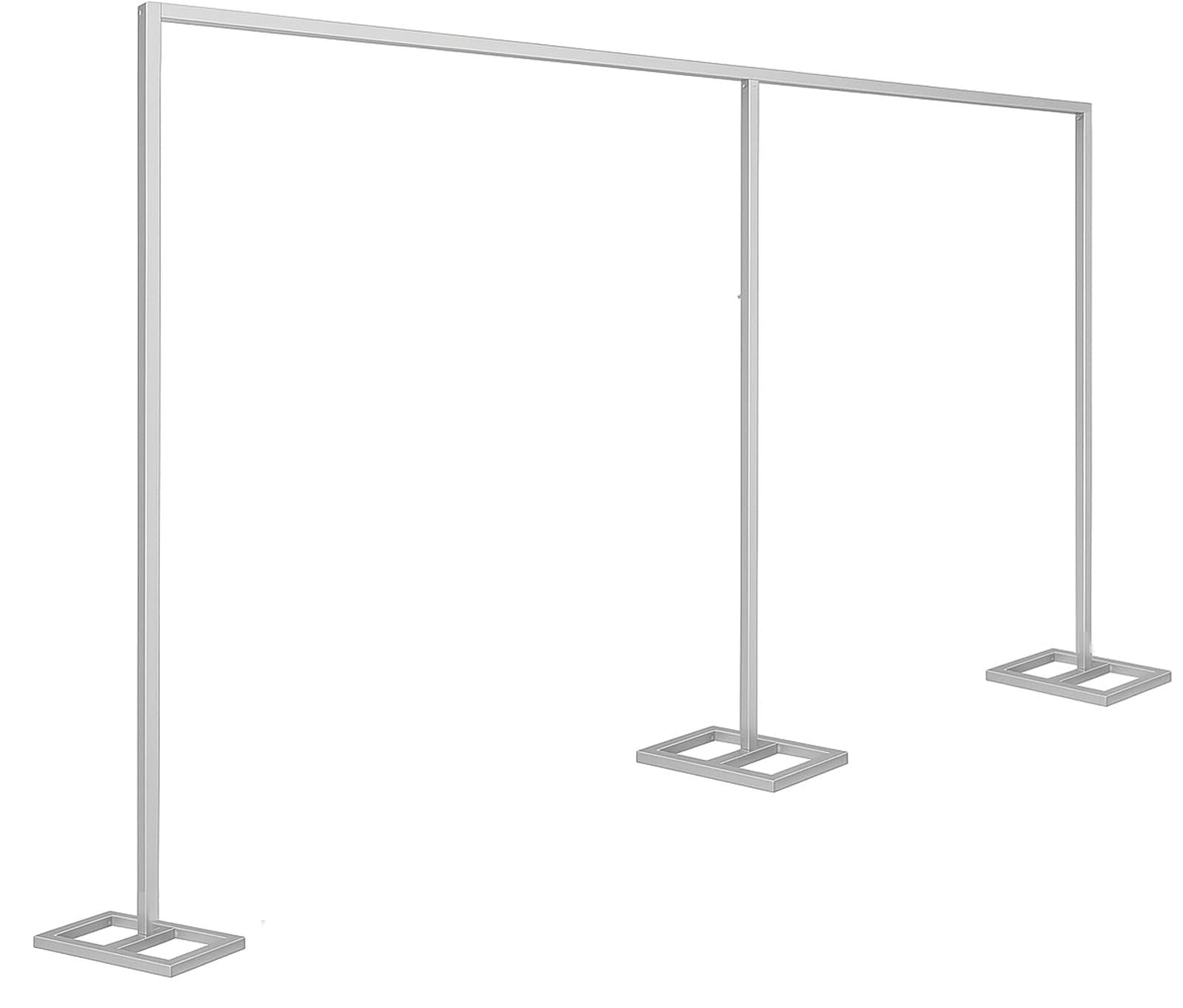 Rzjoke 10x20ft Backdrop Stand Heavy Duty Pipe and Drape Backdrop Stand for Parties, Adjustable Pipe Kit Curtain Frame Stand for Photography Background Support,Wedding Arch Metal Frame (Silver)