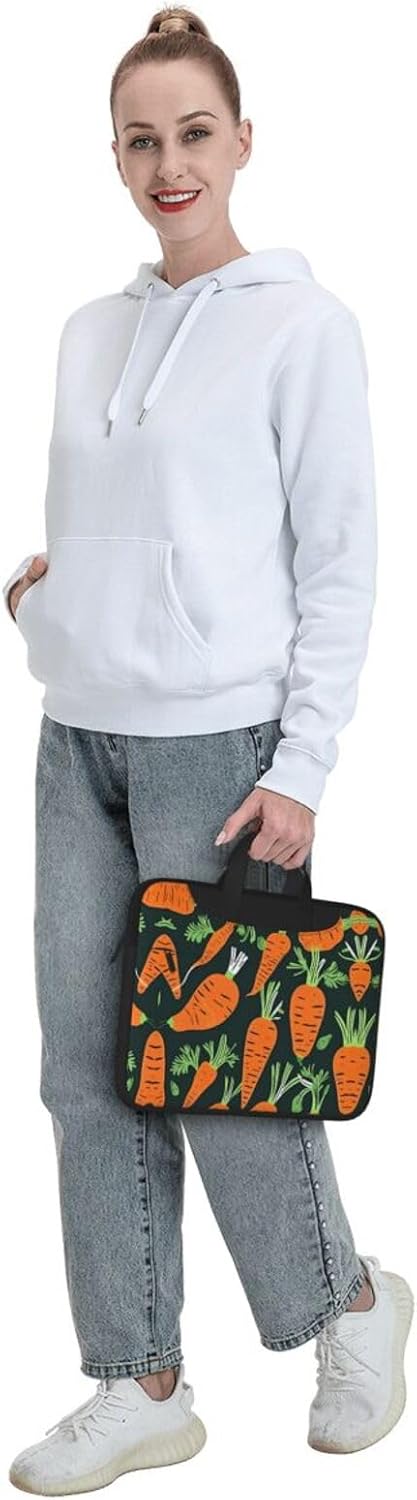 JIPOFD seamless Happy carrot pattern Print Structured Laptop Bag Oxford Cloth Briefcase Padded Shoulder Case with Front